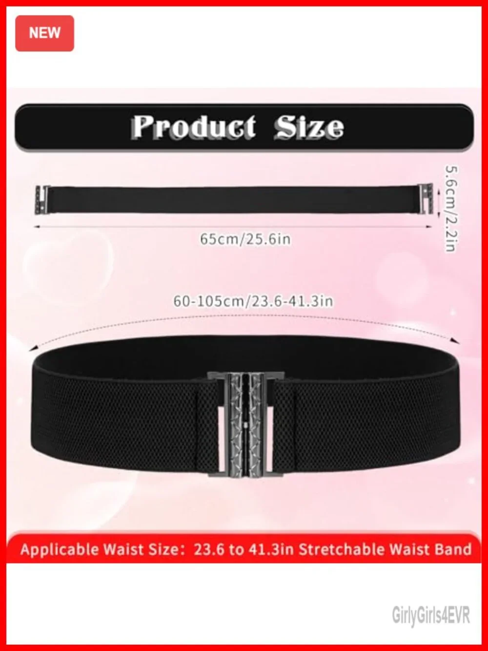 Wide Stretchy Elastic Waist Belt Women Adjustable Vintage Buckle Cinch Belt